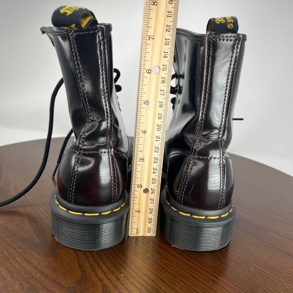 Dr. Martens Womens Boot 6 Arcadia Red Cherry Black Leather Lace Up Combat 1460 - Picture 10 of 16